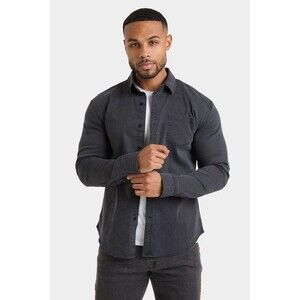 Tailored Athlete Mens Large Denim Long Sleeve Stretch Button Down Shirt NWT